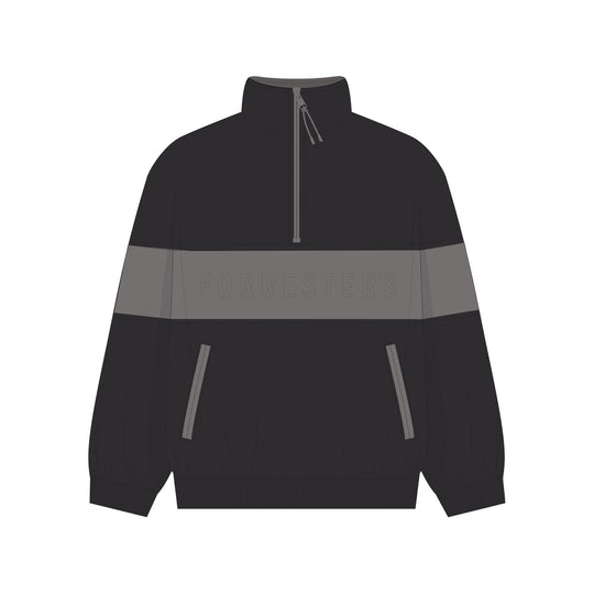 French Terry Quarter Zip - Jet Black/Brushed Nickel